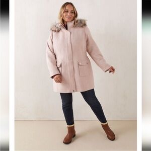 Penningtons Light Pink Fur-Trimmed Puffer Coat